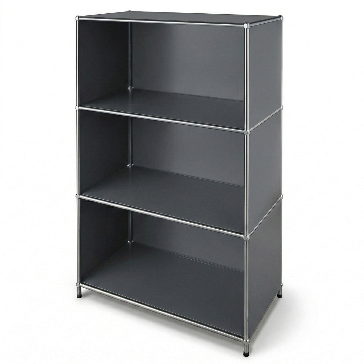 Metalen rek | Concept Epure MK-101 | 4 planken staand rek | Boekenkast met zijpanelen | Modern opbergrek