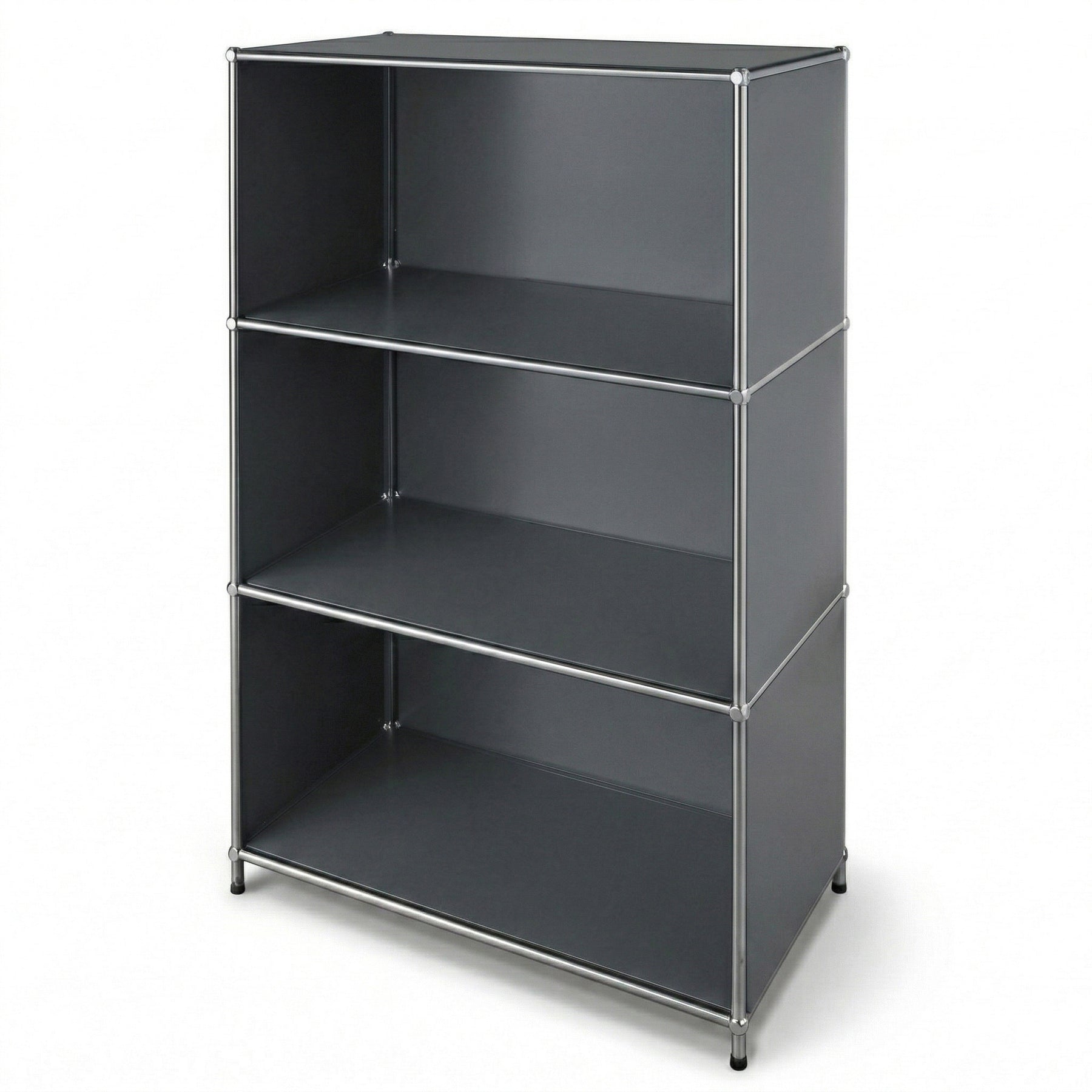Metalen rek | Concept Epure MK-101 | 4 planken staand rek | Boekenkast met zijpanelen | Modern opbergrek
