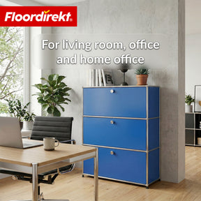 Metalen kast | Concept Epure MK-129 | Dressoir met 3 afsluitbare vakken | Moderne opbergkast