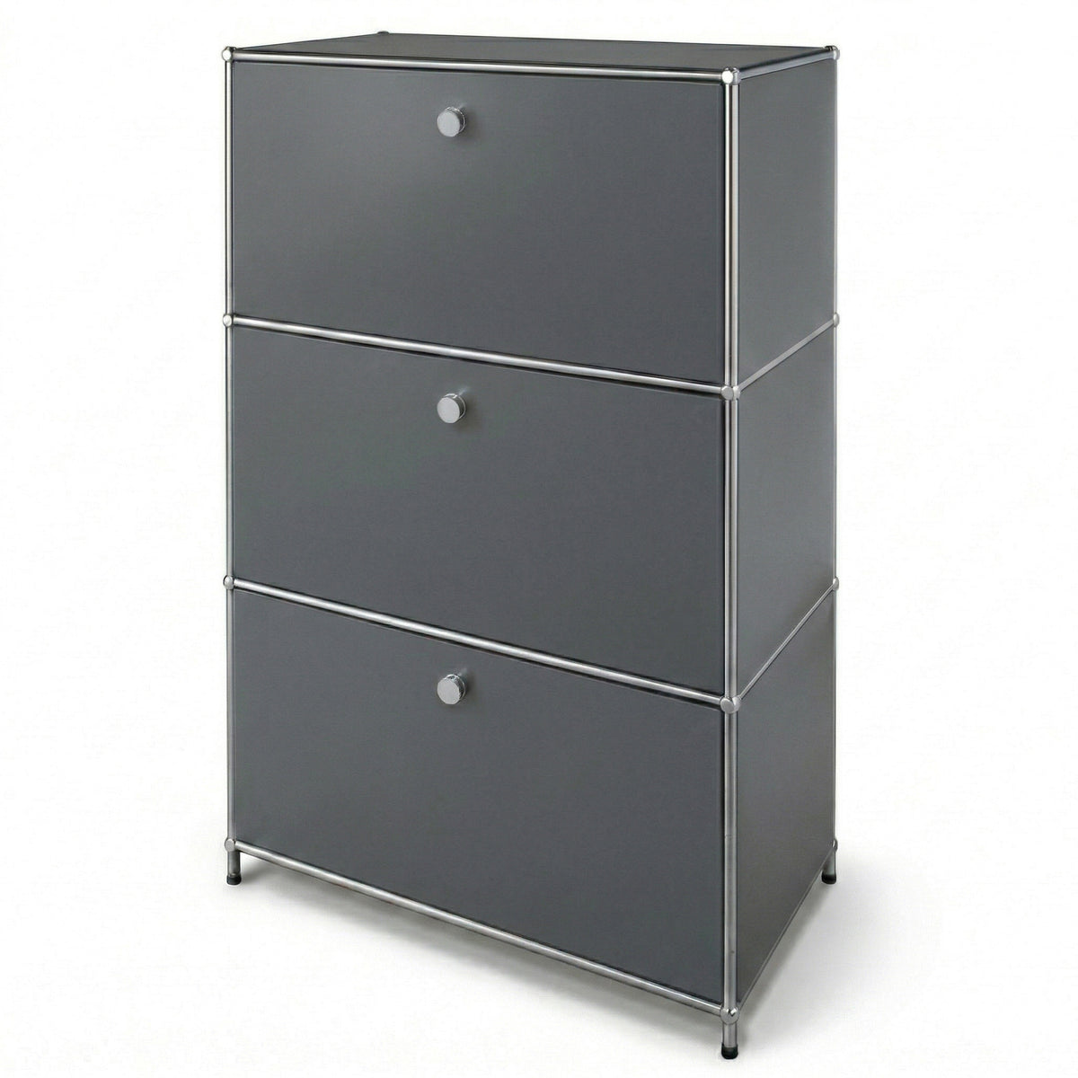 Metalen kast | Concept Epure MK-129 | Dressoir met 3 afsluitbare vakken | Moderne opbergkast
