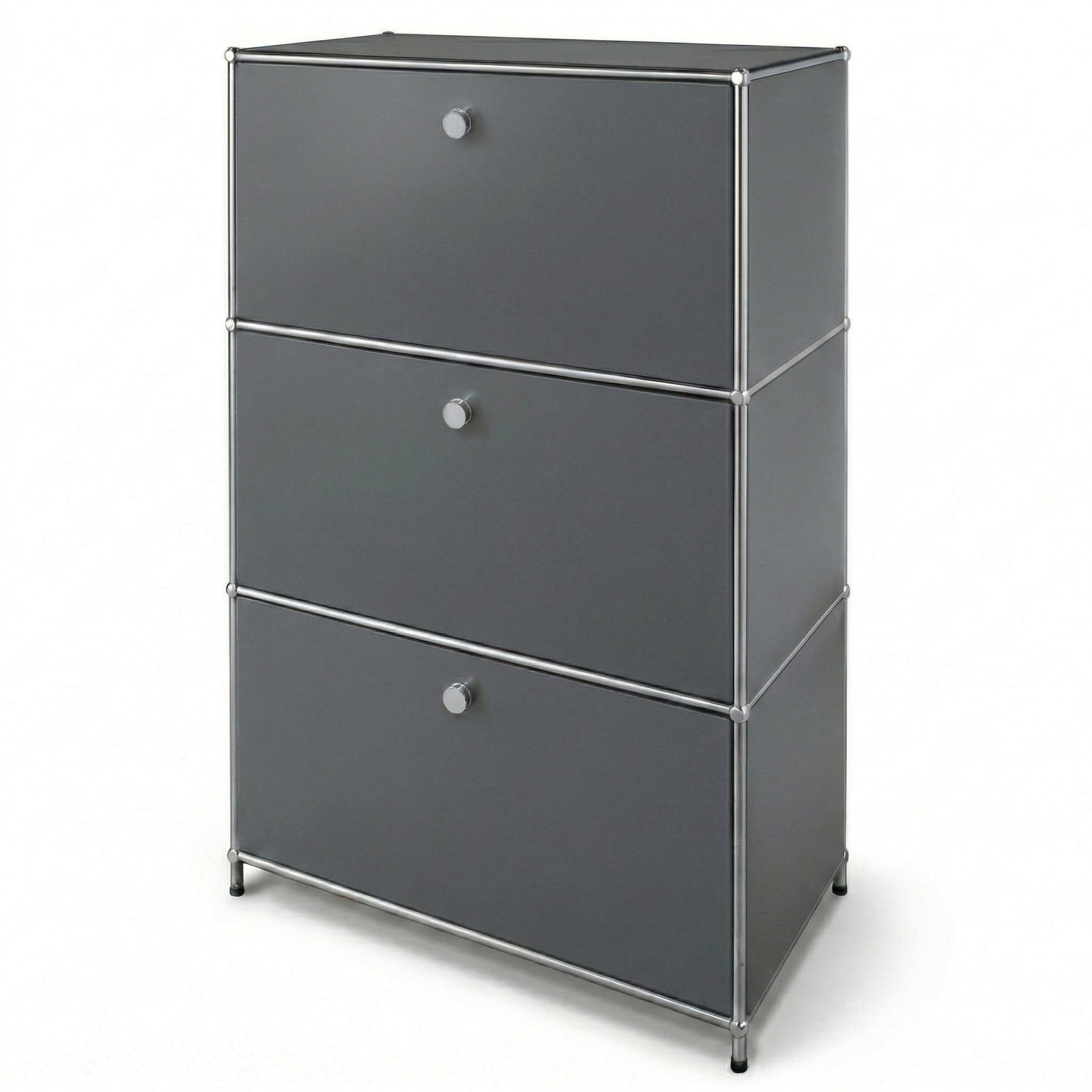 Metalen kast | Concept Epure MK-129 | Dressoir met 3 afsluitbare vakken | Moderne opbergkast