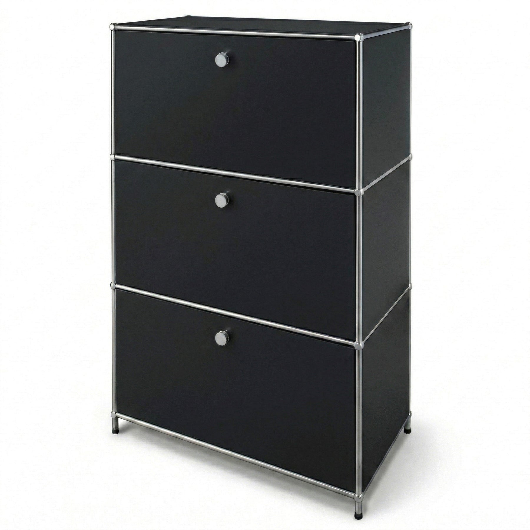 Metalen kast | Concept Epure MK-129 | Dressoir met 3 afsluitbare vakken | Moderne opbergkast