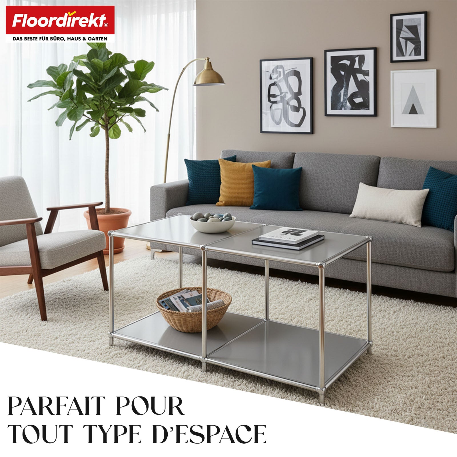 Metalen rek | Concept Epure MK-016 | Dressoir & opbergrek met open vlakken | Verkrijgbaar in verschillende kleuren