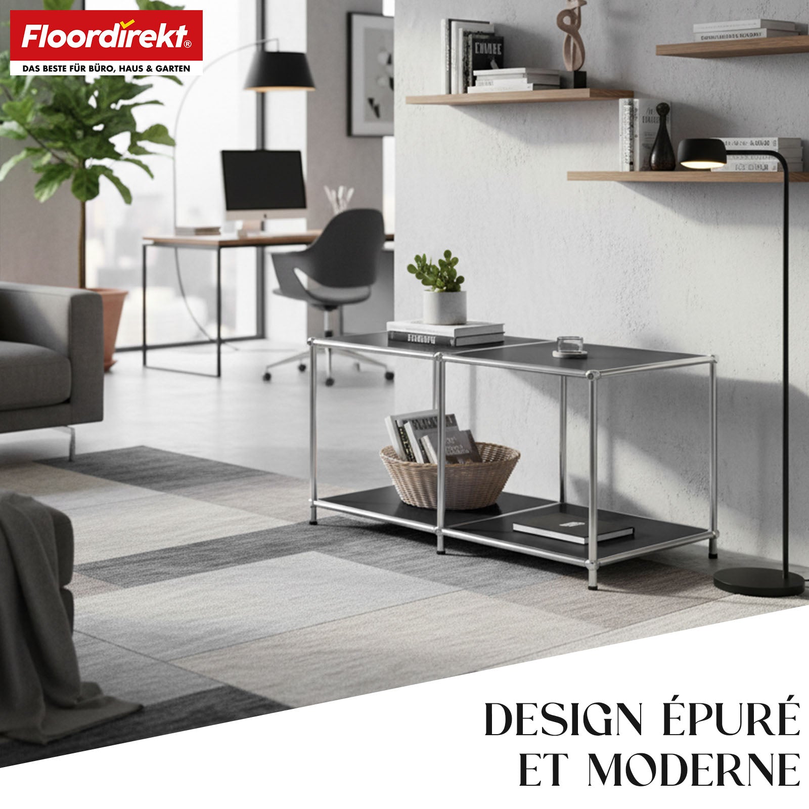 Metalen rek | Concept Epure MK-016 | Dressoir & opbergrek met open vlakken | Verkrijgbaar in verschillende kleuren