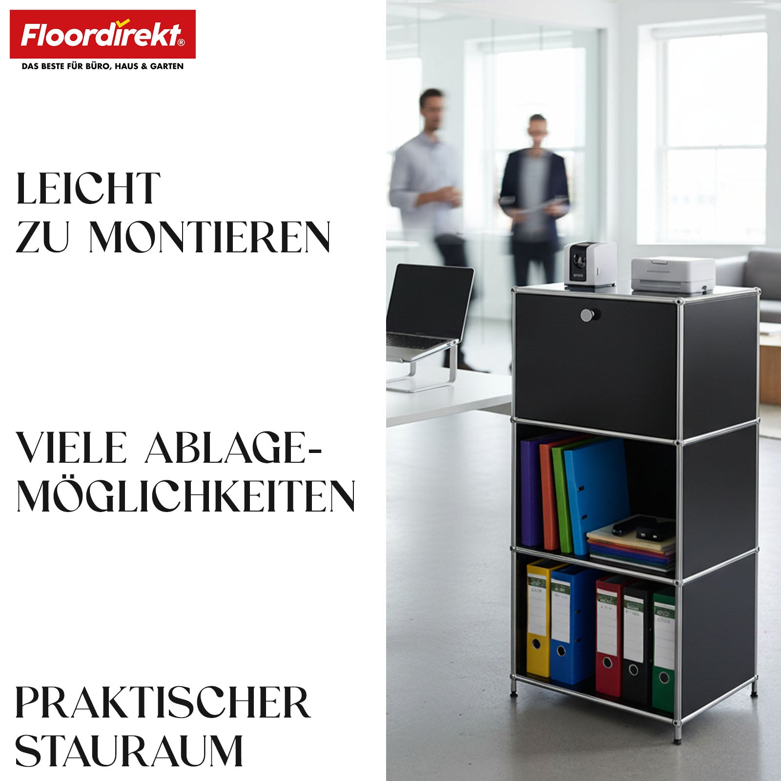 Metalen rek | Concept Epure MK-107 | Opbergrek met 4 lagen, afsluitbaar vak en legplanken | Verkrijgbaar in verschillende kleuren