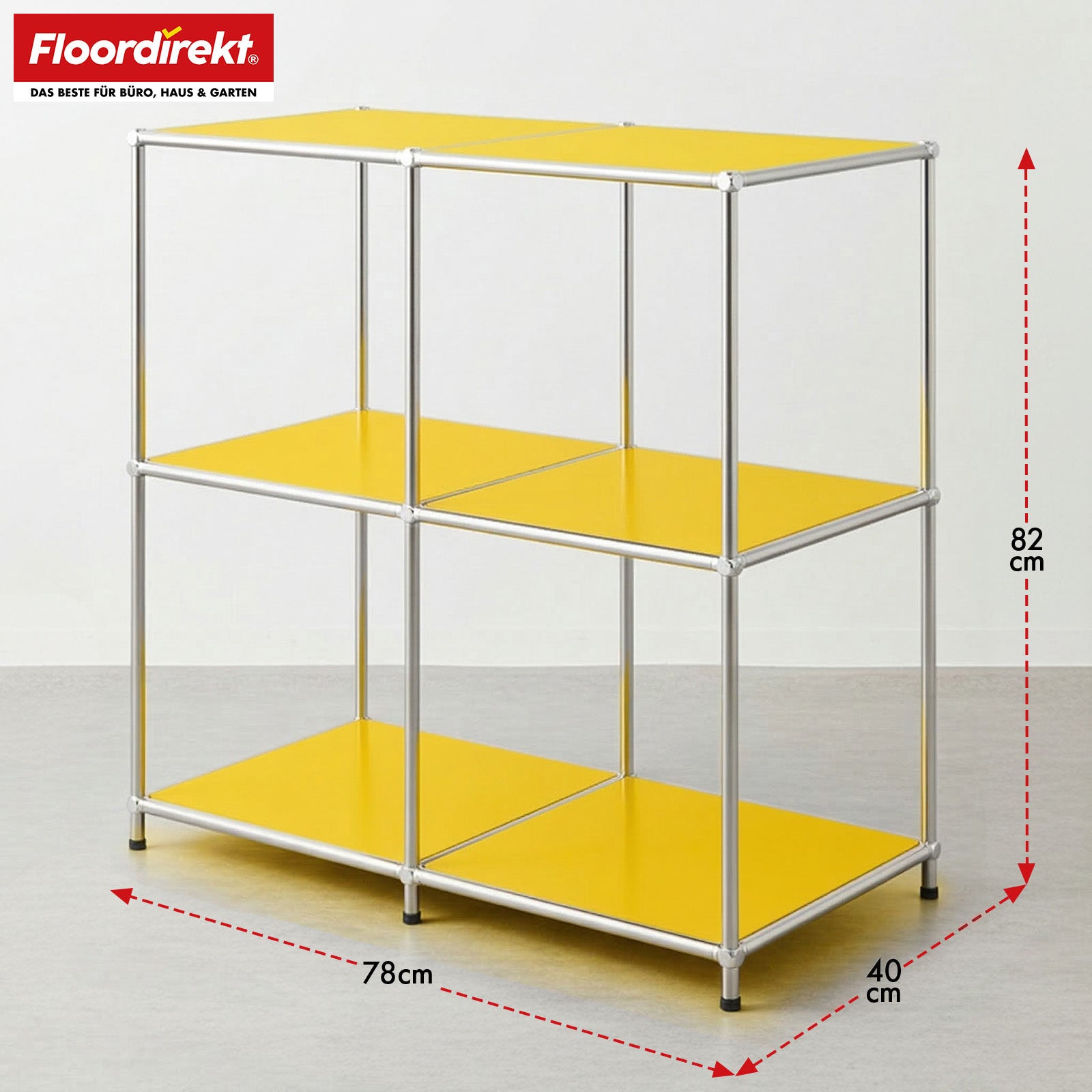 Metalen rek | Concept Epure MK-027 | Open dressoir met 3 niveaus & opbergrek | Verkrijgbaar in verschillende kleuren