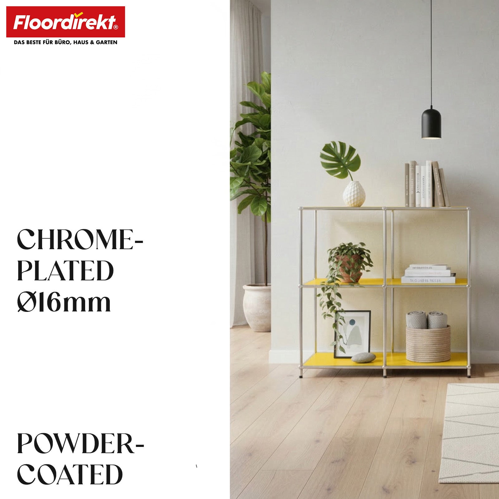 Metalen rek | Concept Epure MK-027 | Open dressoir met 3 niveaus & opbergrek | Verkrijgbaar in verschillende kleuren