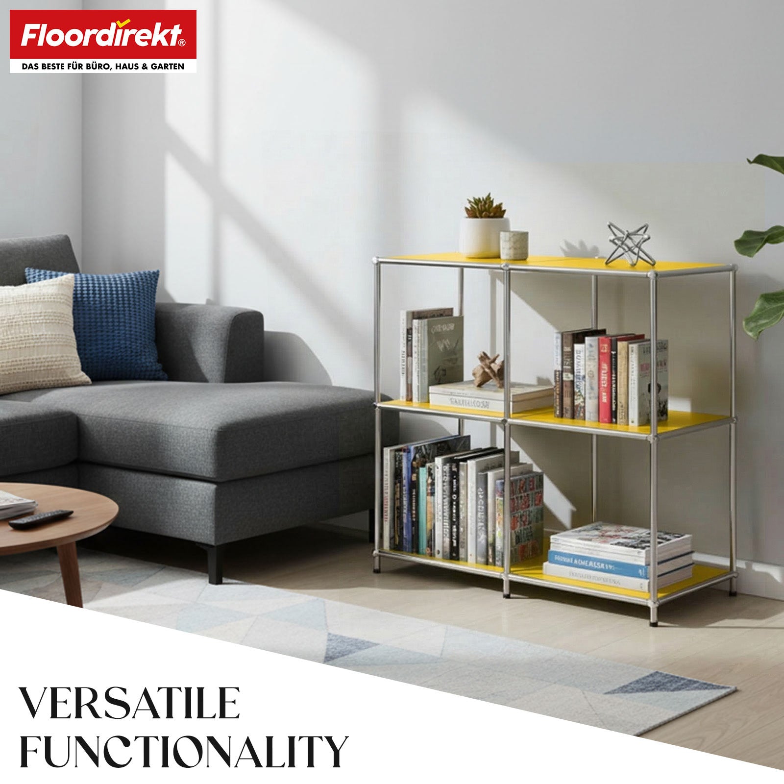 Metalen rek | Concept Epure MK-027 | Open dressoir met 3 niveaus & opbergrek | Verkrijgbaar in verschillende kleuren