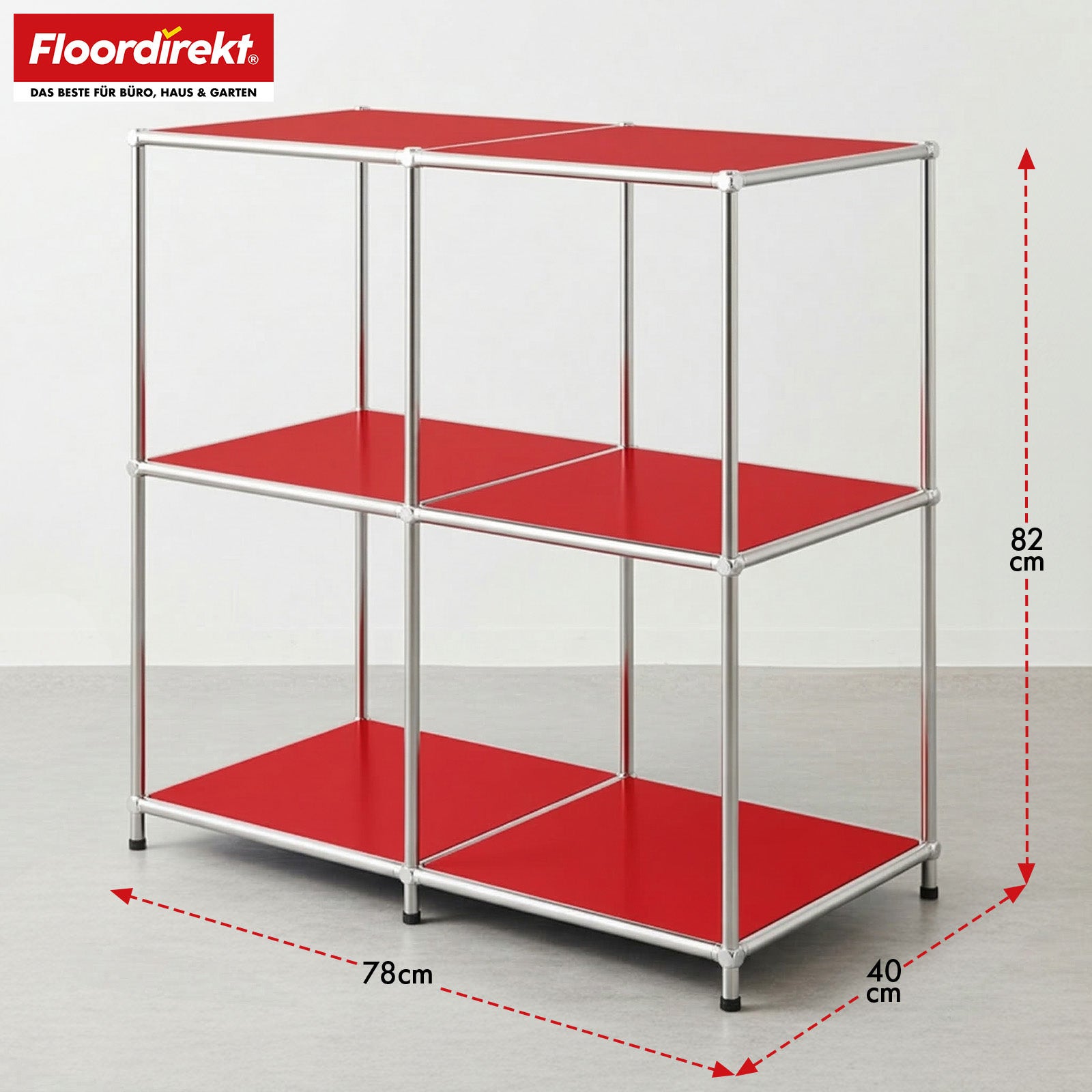 Metalen rek | Concept Epure MK-027 | Open dressoir met 3 niveaus & opbergrek | Verkrijgbaar in verschillende kleuren