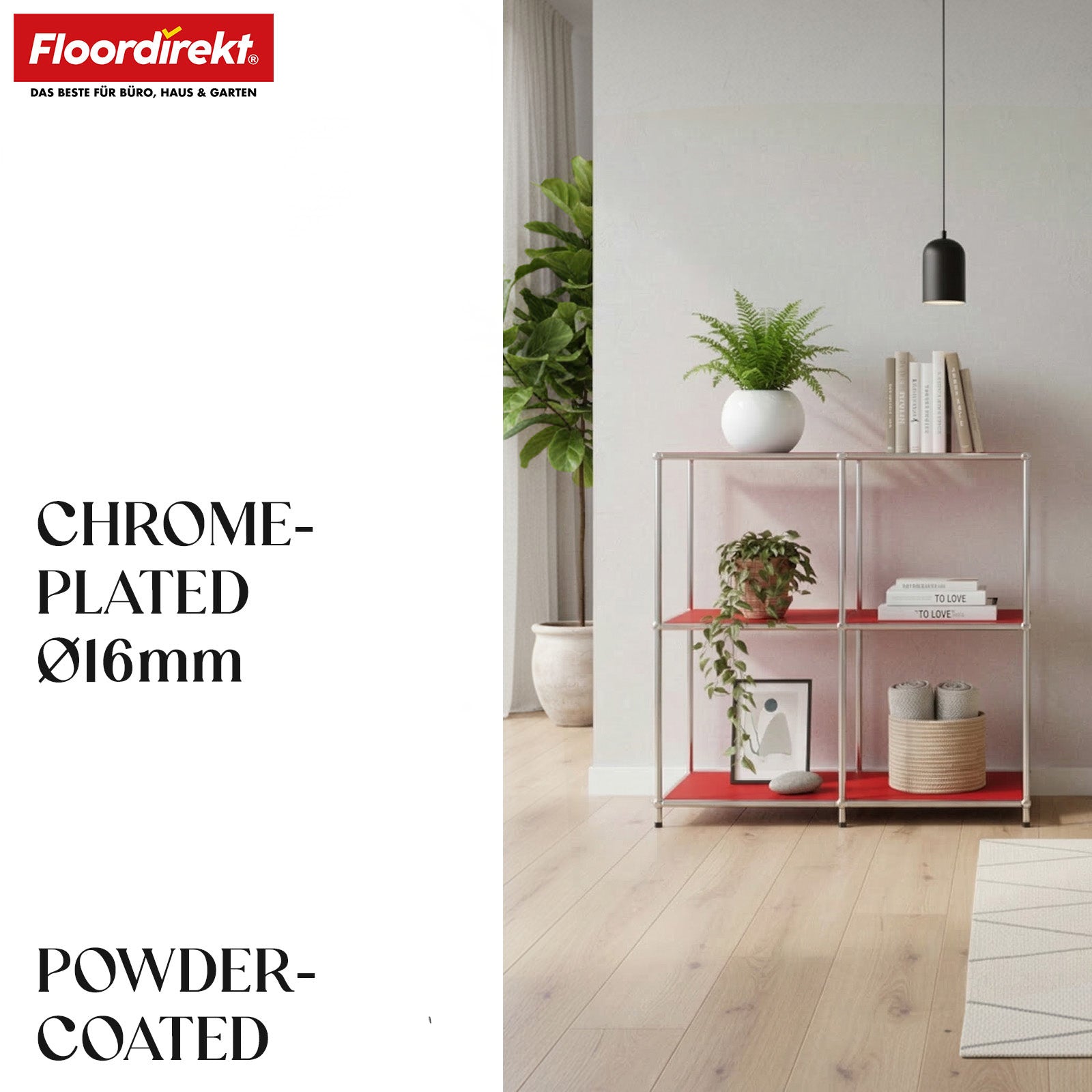 Metalen rek | Concept Epure MK-027 | Open dressoir met 3 niveaus & opbergrek | Verkrijgbaar in verschillende kleuren