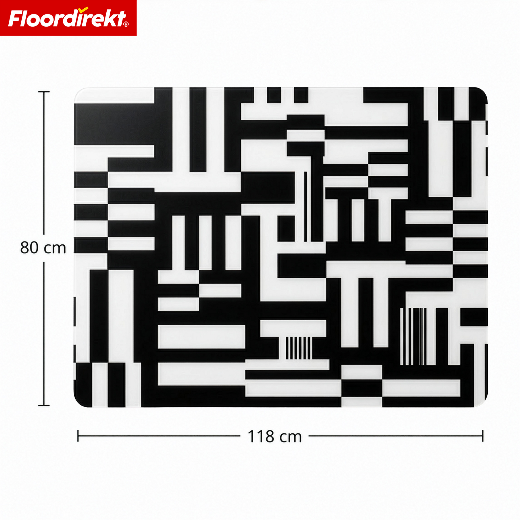 Design Vloerbeschermingsmat | Robuuste Bureaustoelmat van Speciaal PVC voor Kantoor & Thuiswerkplek | 80 x 118 cm
