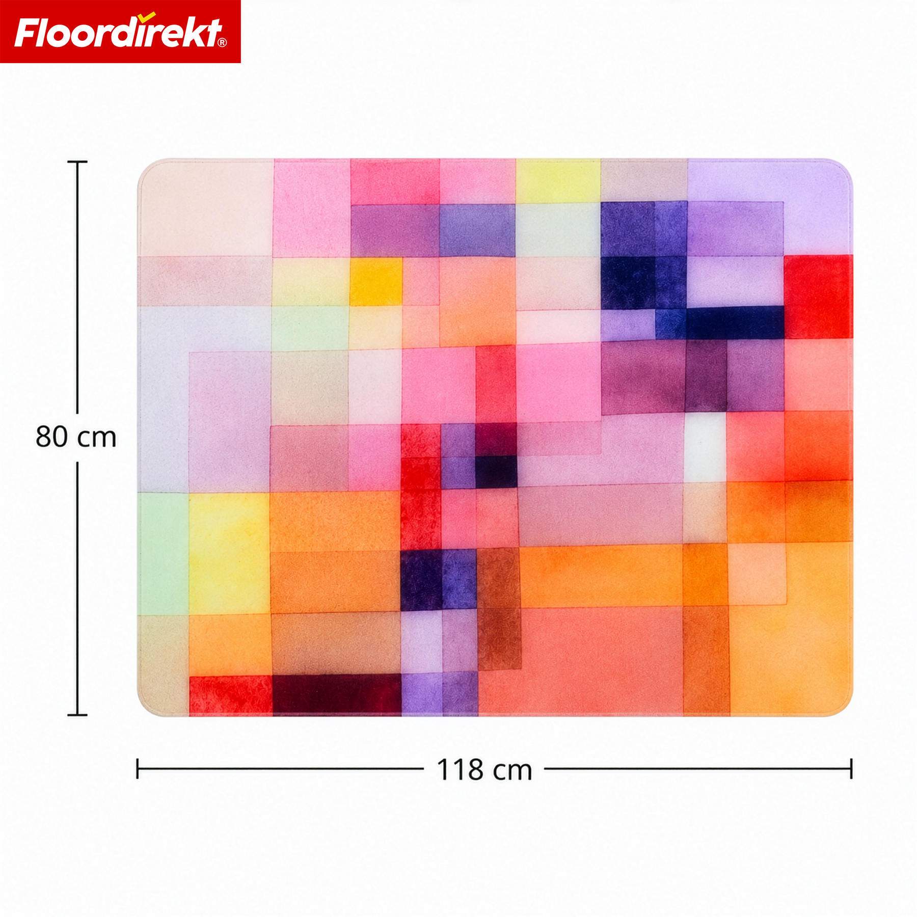 Design Vloerbeschermingsmat | Robuuste Bureaustoelmat van Speciaal PVC voor Kantoor & Thuiswerkplek | 80 x 118 cm