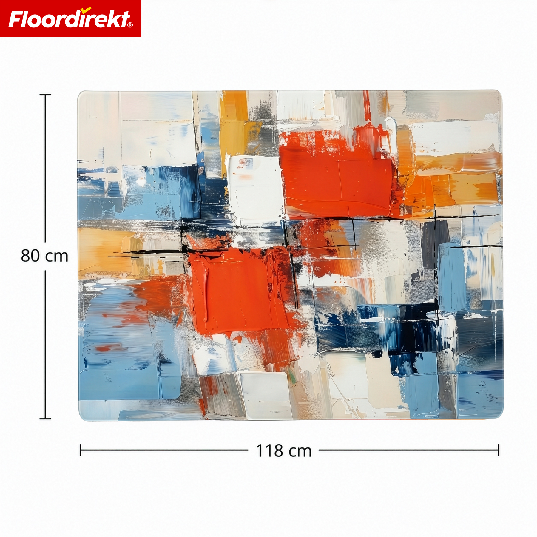 Design Vloerbeschermingsmat | Robuuste Bureaustoelmat van Speciaal PVC voor Kantoor & Thuiswerkplek | 80 x 118 cm