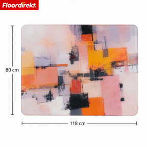 Design Vloerbeschermingsmat | Robuuste Bureaustoelmat van Speciaal PVC voor Kantoor & Thuiswerkplek | 80 x 118 cm