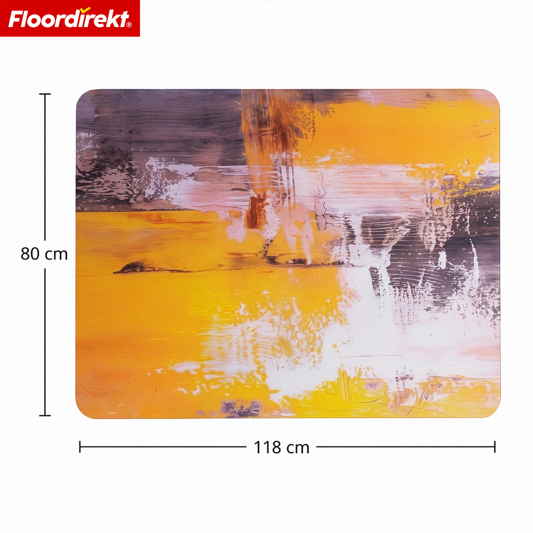 Design Vloerbeschermingsmat | Robuuste Bureaustoelmat van Speciaal PVC voor Kantoor & Thuiswerkplek | 80 x 118 cm