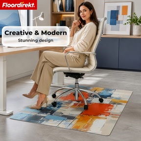 Design Vloerbeschermingsmat | Robuuste Bureaustoelmat van Speciaal PVC voor Kantoor & Thuiswerkplek | 80 x 118 cm