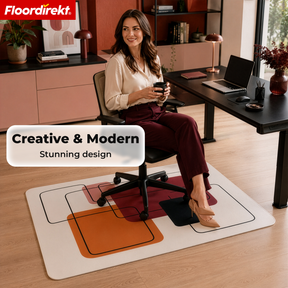 Design Vloerbeschermingsmat | Robuuste Bureaustoelmat van Speciaal PVC voor Kantoor & Thuiswerkplek | 80 x 118 cm