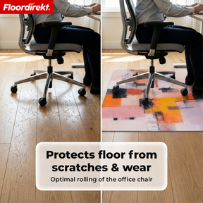 Design Vloerbeschermingsmat | Robuuste Bureaustoelmat van Speciaal PVC voor Kantoor & Thuiswerkplek | 80 x 118 cm