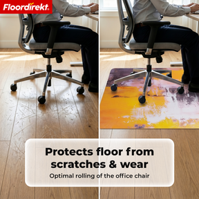 Design Vloerbeschermingsmat | Robuuste Bureaustoelmat van Speciaal PVC voor Kantoor & Thuiswerkplek | 80 x 118 cm