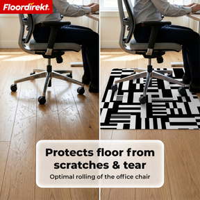 Design Vloerbeschermingsmat | Robuuste Bureaustoelmat van Speciaal PVC voor Kantoor & Thuiswerkplek | 80 x 118 cm