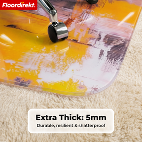 Design Vloerbeschermingsmat | Robuuste Bureaustoelmat van Speciaal PVC voor Kantoor & Thuiswerkplek | 80 x 118 cm