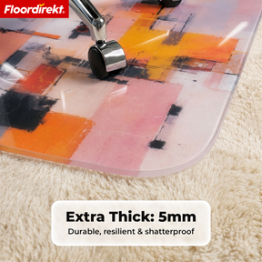 Design Vloerbeschermingsmat | Robuuste Bureaustoelmat van Speciaal PVC voor Kantoor & Thuiswerkplek | 80 x 118 cm