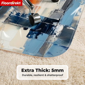 Design Vloerbeschermingsmat | Robuuste Bureaustoelmat van Speciaal PVC voor Kantoor & Thuiswerkplek | 80 x 118 cm