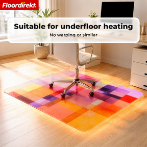Design Vloerbeschermingsmat | Robuuste Bureaustoelmat van Speciaal PVC voor Kantoor & Thuiswerkplek | 80 x 118 cm