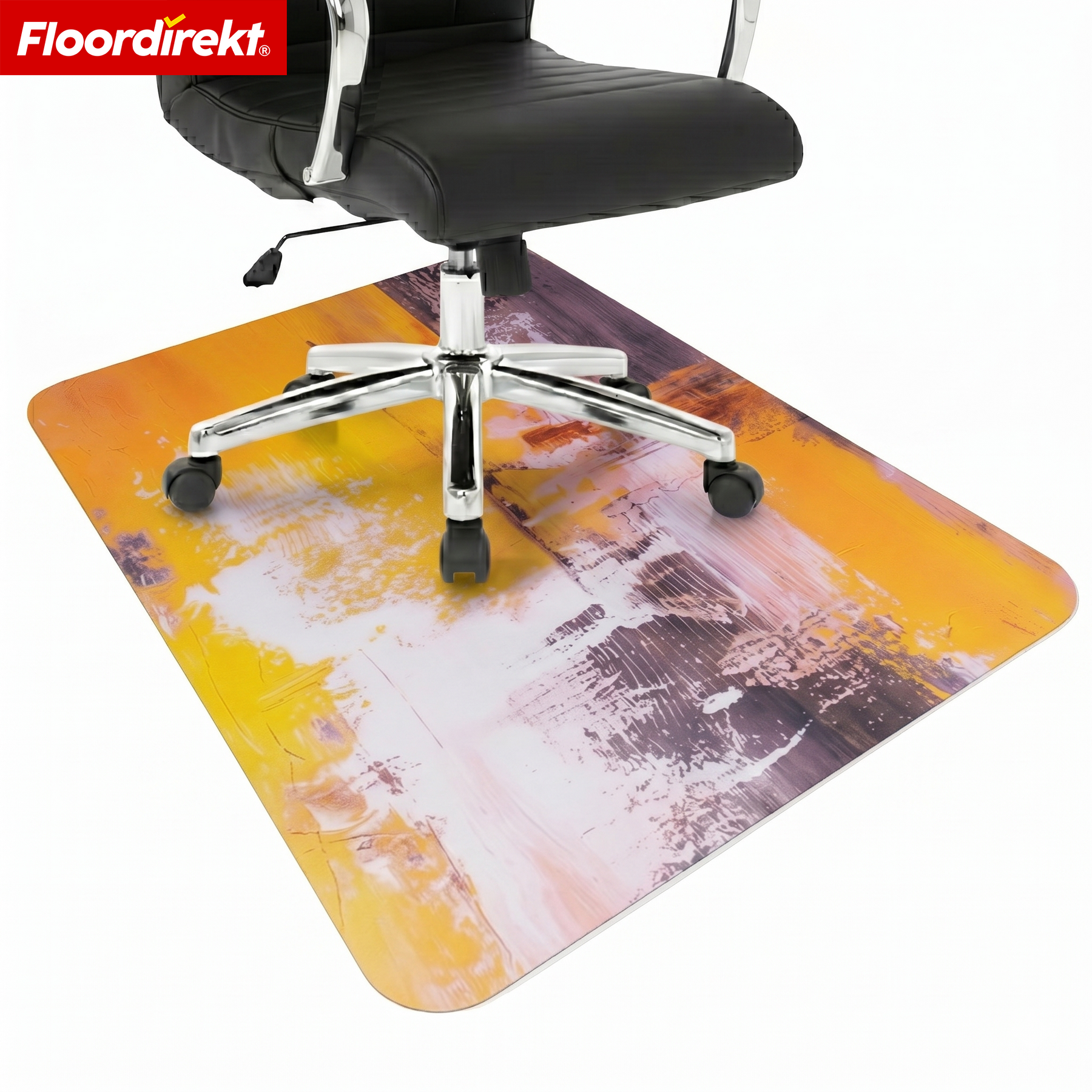 Design Vloerbeschermingsmat | Robuuste Bureaustoelmat van Speciaal PVC voor Kantoor & Thuiswerkplek | 80 x 118 cm