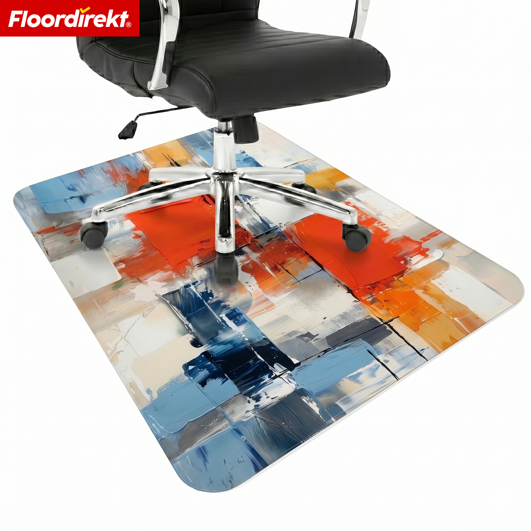 Design Vloerbeschermingsmat | Robuuste Bureaustoelmat van Speciaal PVC voor Kantoor & Thuiswerkplek | 80 x 118 cm