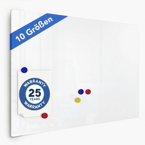 Glas-whiteboard | Pearlwhite  | veiligheidsglas | frameloos | vele maten