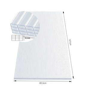 Kanaalplaat | 60,5 x 121 cm | Polycarbonaat | Voor kas & overkapping