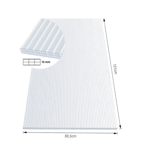 Kanaalplaat | 60,5 x 121 cm | Polycarbonaat | Voor kas & overkapping