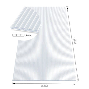 Kanaalplaat | 60,5 x 121 cm | Polycarbonaat | Voor kas & overkapping