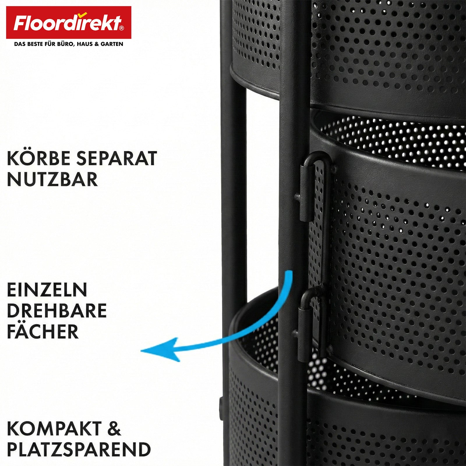 Rolwagen | Henry | Keukentrolley van staal met wielen | Serveerwagen | 3 of 5 niveaus | Wit & Zwart