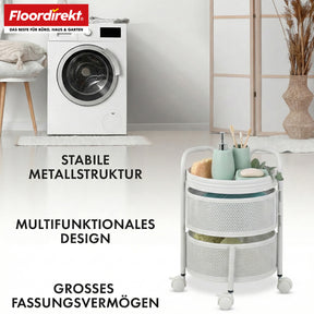 Rolwagen | Henry | Keukentrolley van staal met wielen | Serveerwagen | 3 of 5 niveaus | Wit & Zwart