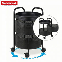 Rolwagen | Henry | Keukentrolley van staal met wielen | Serveerwagen | 3 of 5 niveaus | Wit & Zwart