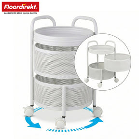 Rolwagen | Henry | Keukentrolley van staal met wielen | Serveerwagen | 3 of 5 niveaus | Wit & Zwart