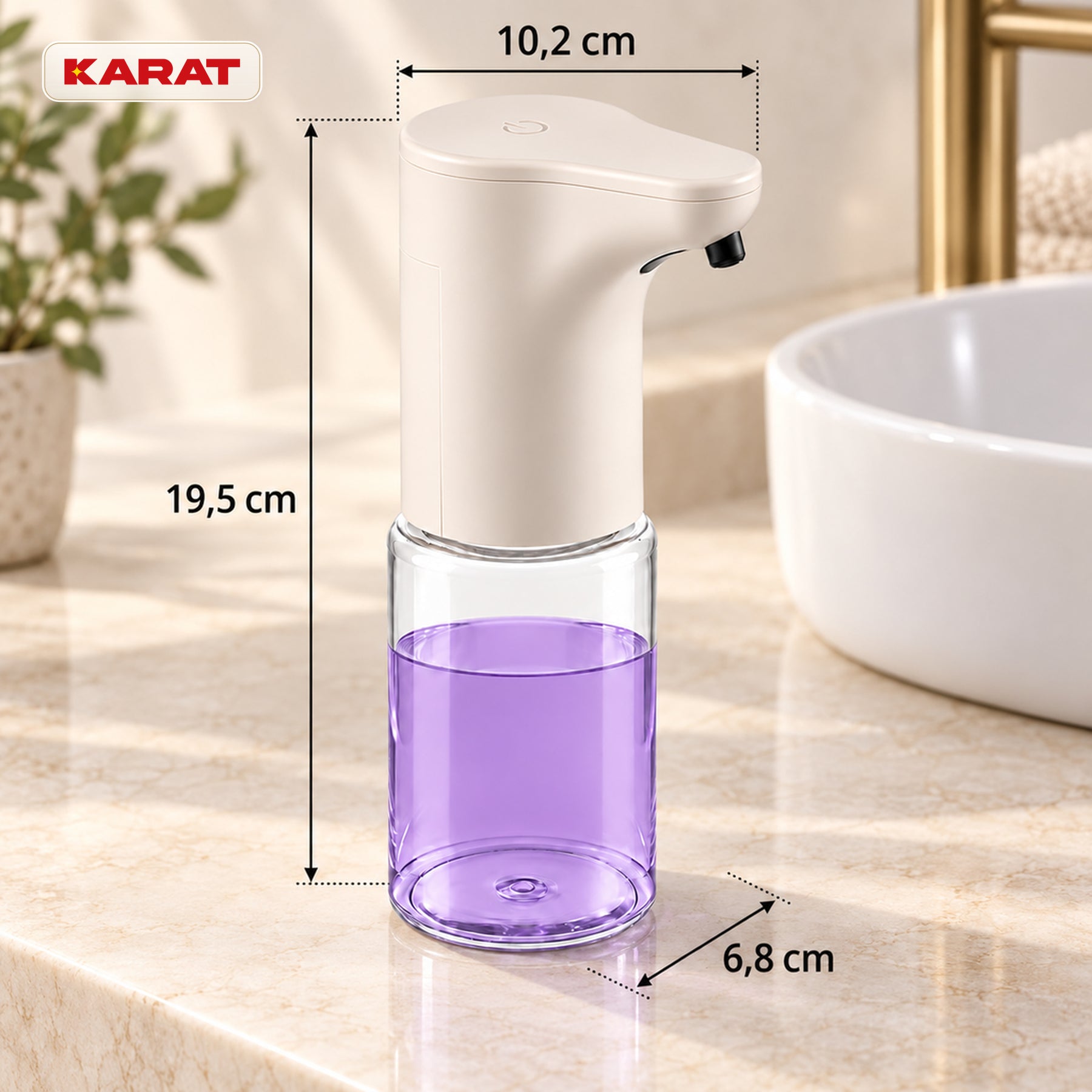 Automatische dispenser voor vloeibare zeep | Elara | Contactloze sensor voor vloeibare zeep | 300 ml | 5 kleuren