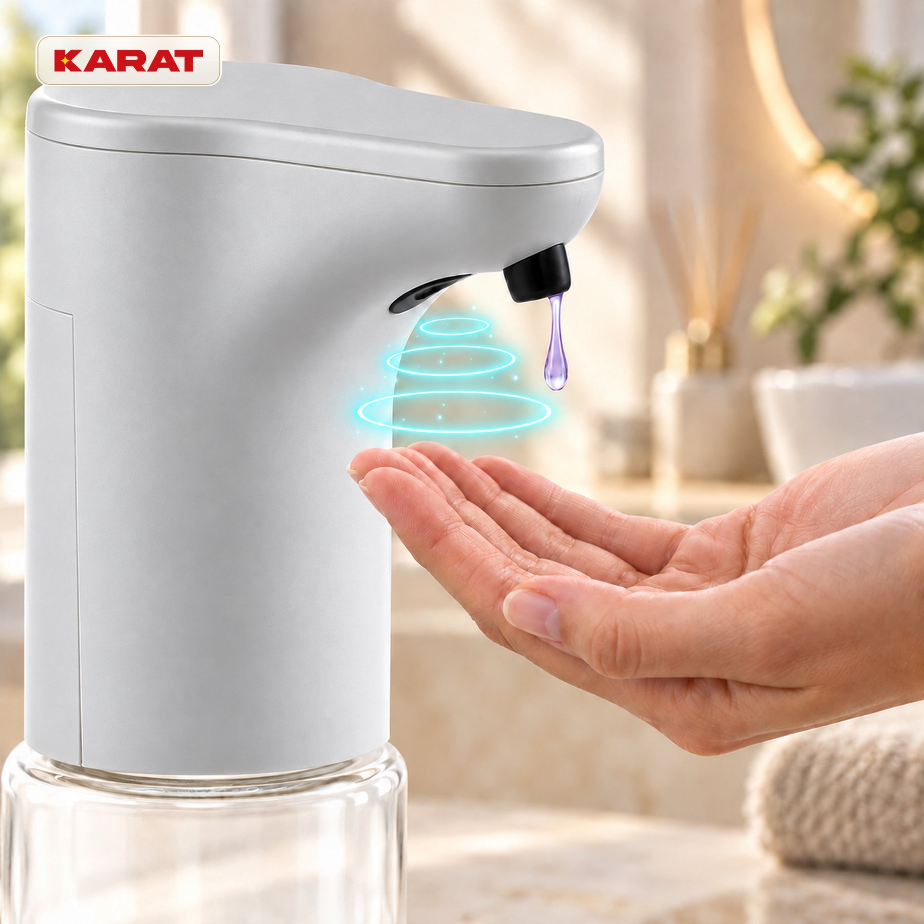 Automatische dispenser voor vloeibare zeep | Elara | Contactloze sensor voor vloeibare zeep | 300 ml | 5 kleuren