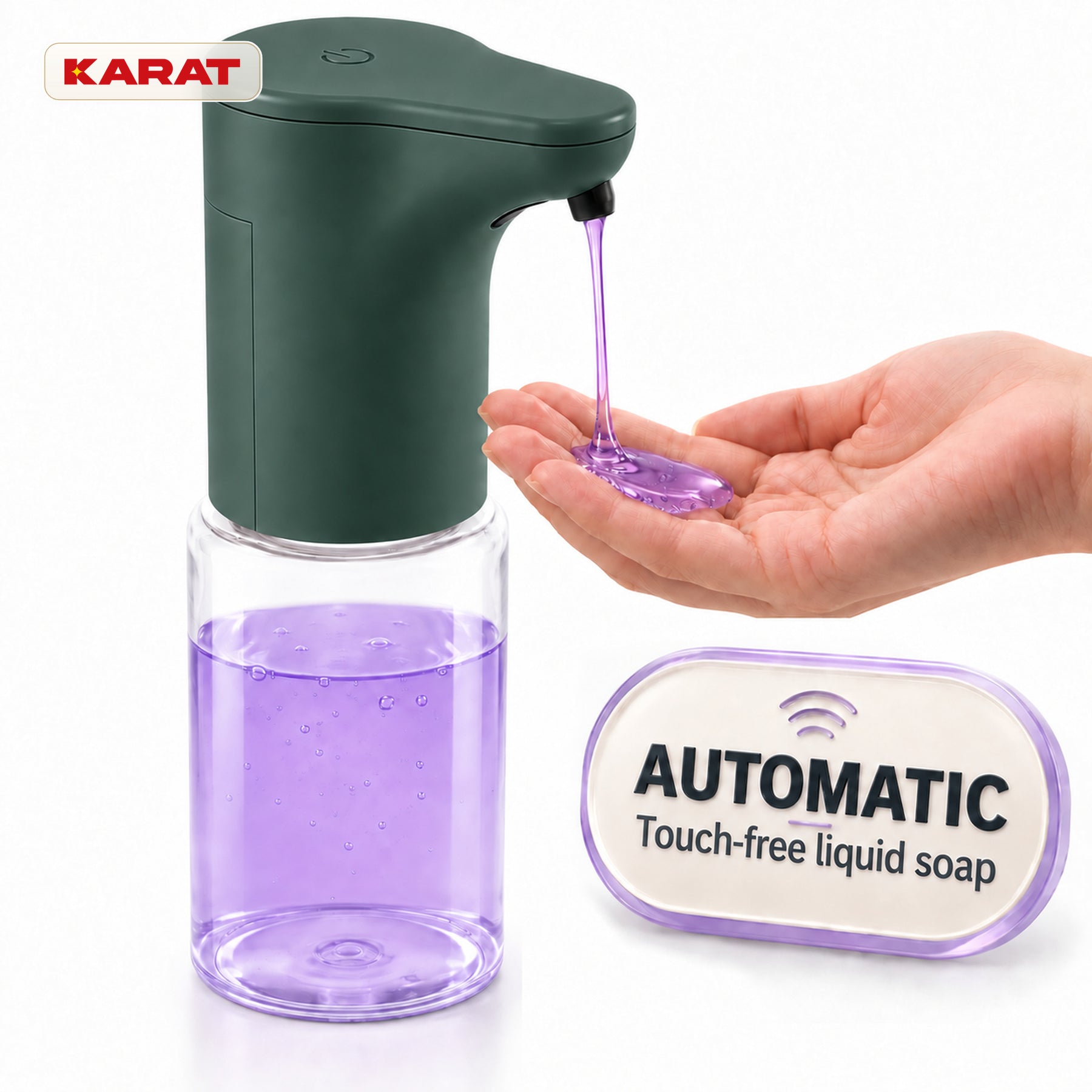 Automatische dispenser voor vloeibare zeep | Elara | Contactloze sensor voor vloeibare zeep | 300 ml | 5 kleuren