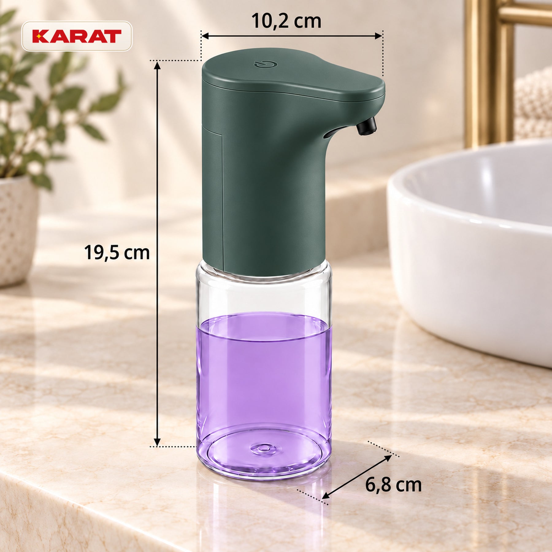 Automatische dispenser voor vloeibare zeep | Elara | Contactloze sensor voor vloeibare zeep | 300 ml | 5 kleuren