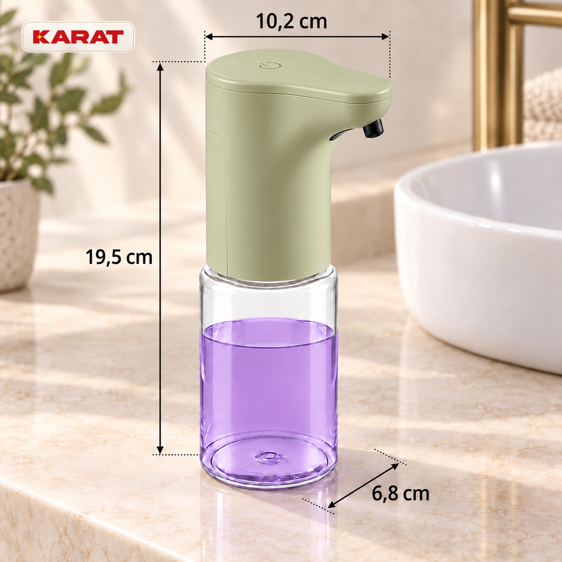 Automatische dispenser voor vloeibare zeep | Elara | Contactloze sensor voor vloeibare zeep | 300 ml | 5 kleuren