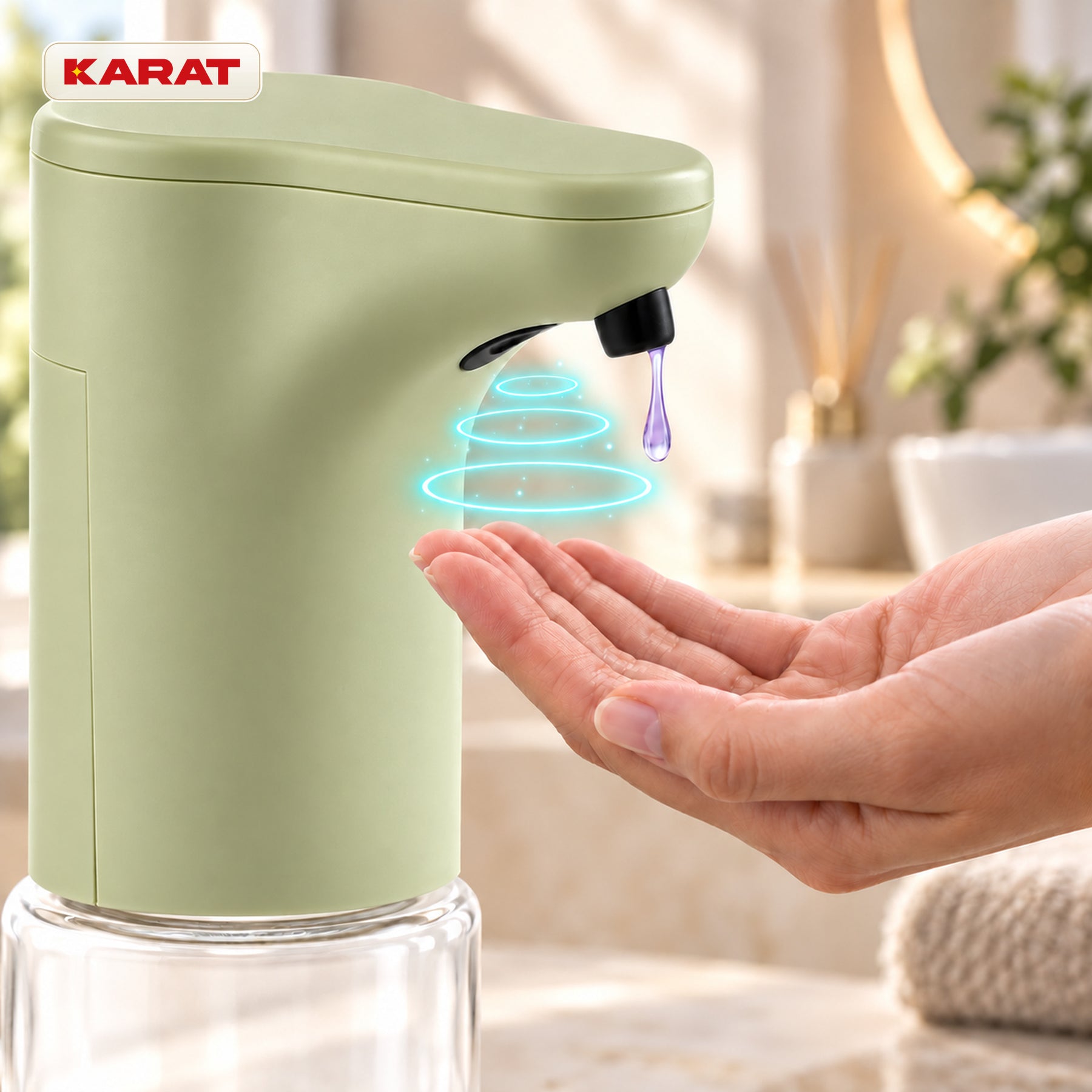 Automatische dispenser voor vloeibare zeep | Elara | Contactloze sensor voor vloeibare zeep | 300 ml | 5 kleuren