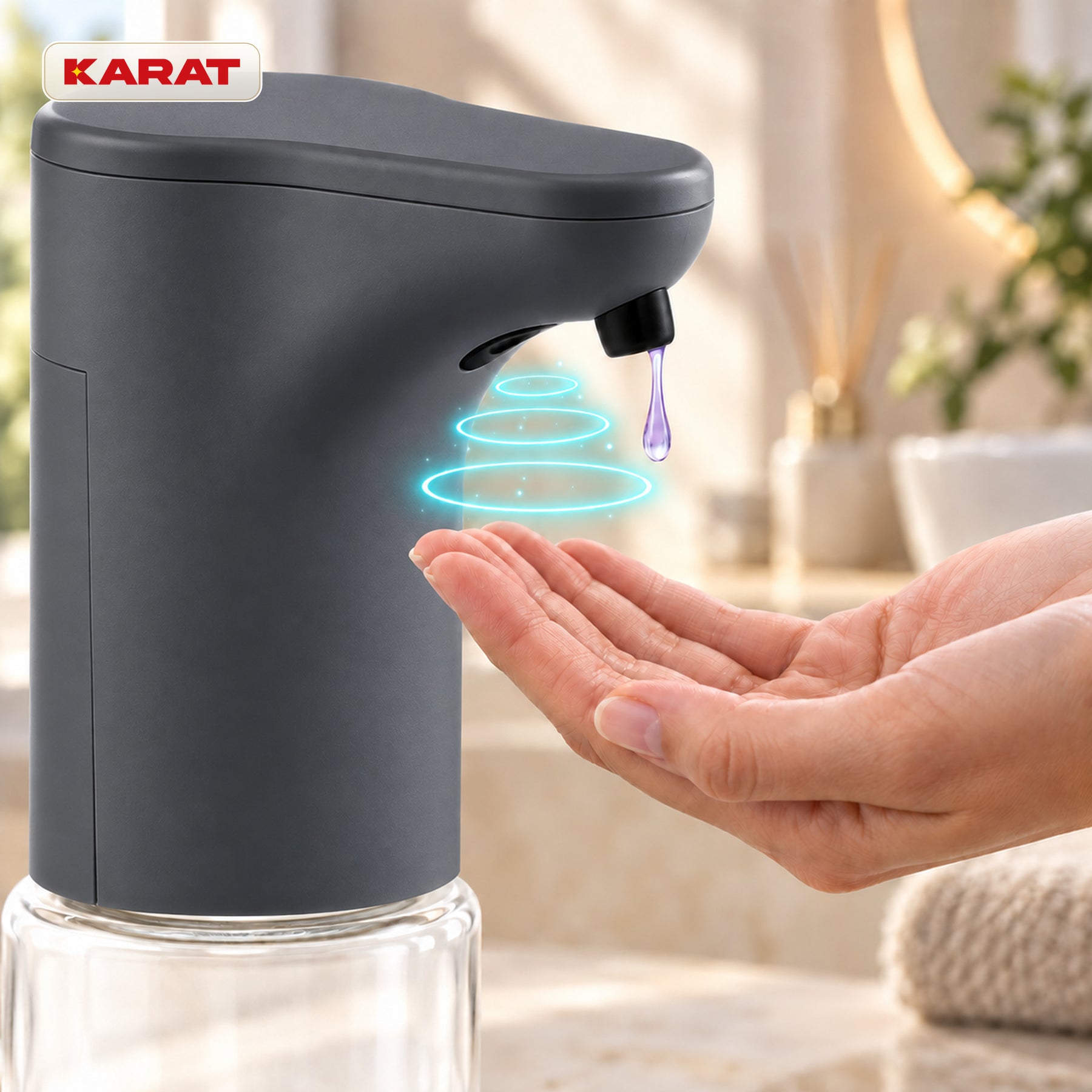 Automatische dispenser voor vloeibare zeep | Elara | Contactloze sensor voor vloeibare zeep | 300 ml | 5 kleuren