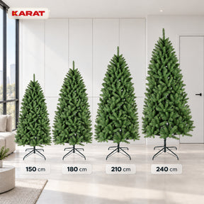 Kunstkerstboom | Evergreen | Dichte sparrenlook met metalen standaard | 150–240 cm