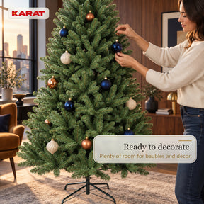 Kunstkerstboom | Evergreen | Dichte sparrenlook met metalen standaard | 150–240 cm
