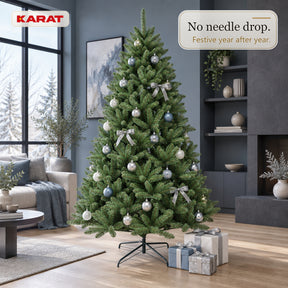Kunstkerstboom | Evergreen | Dichte sparrenlook met metalen standaard | 150–240 cm