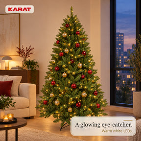 Kunstkerstboom met LED-verlichting | Evergreen | Warmwitte LEDs & metalen standaard | 150–240 cm