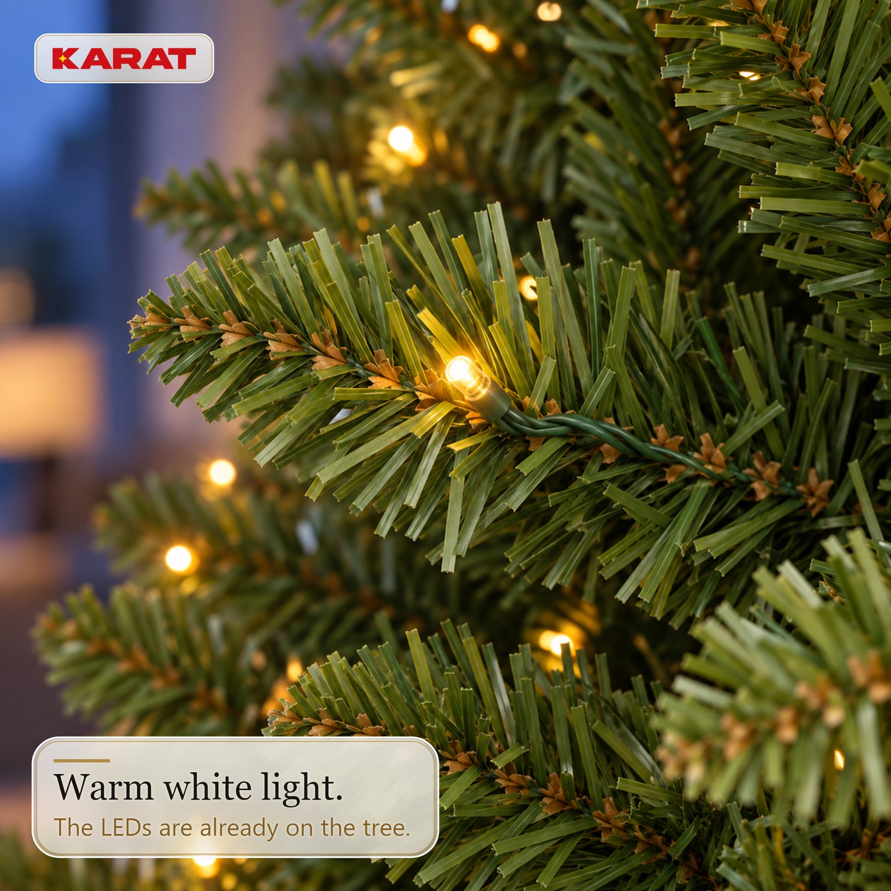 Kunstkerstboom met LED-verlichting | Evergreen | Warmwitte LEDs & metalen standaard | 150–240 cm